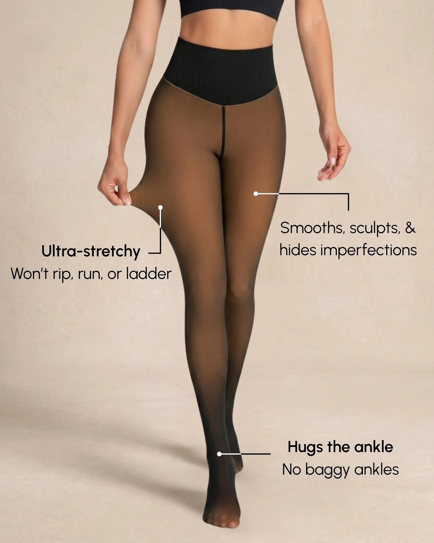 Sheer Illusion Fleece-Lined Tights