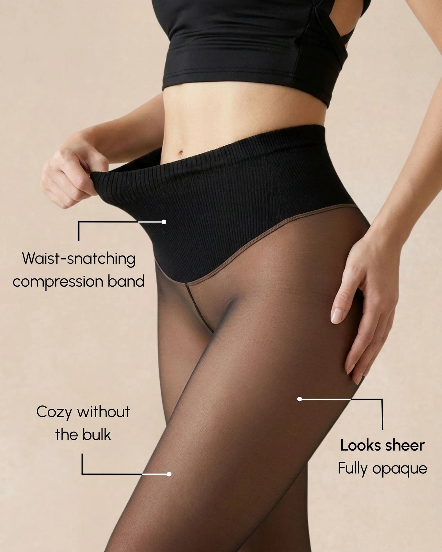 Sheer Illusion Fleece-Lined Tights