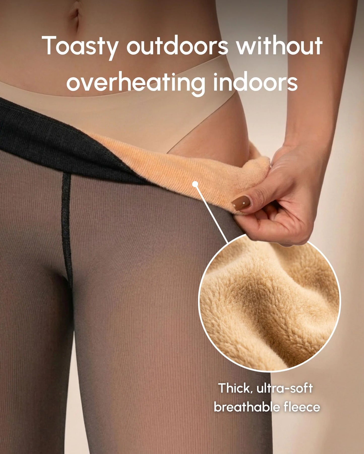 Sheer Illusion Fleece-Lined Tights